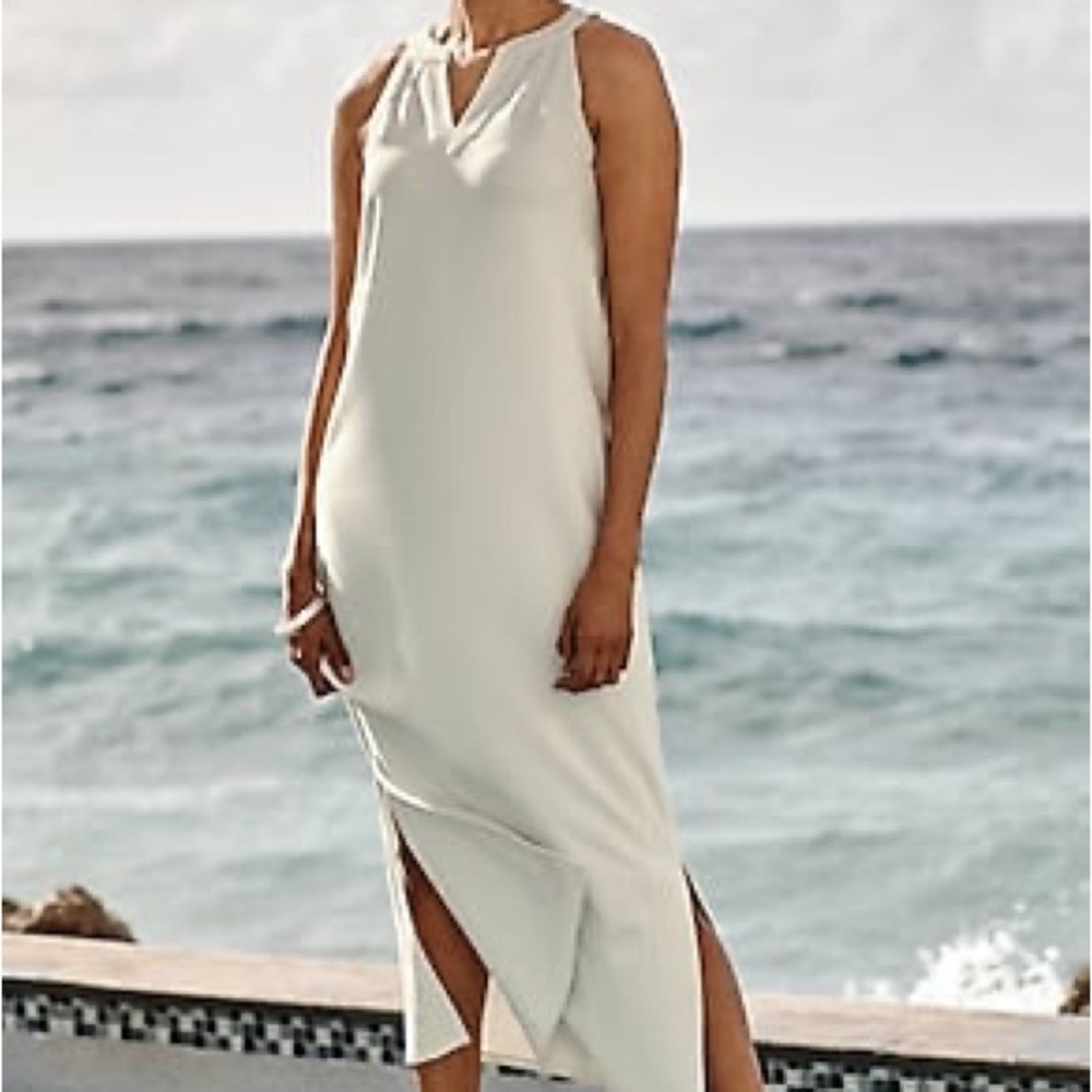J Jill Elegant White Sleeveless Maxi Sundress Large